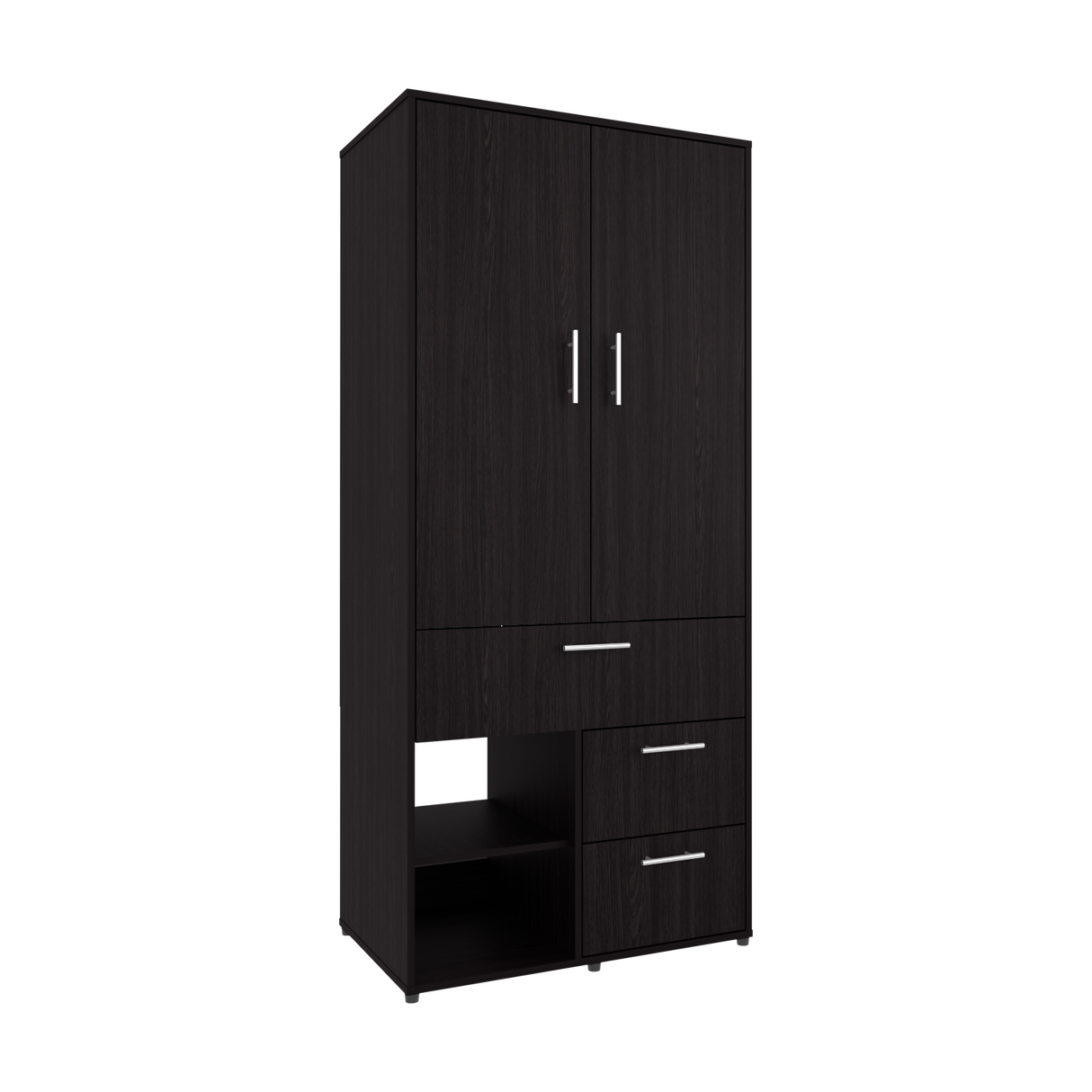 Closet Alpine Wengue 80.2x179.6cm Con Tres Cajones y Dos Puertas - CLOSETS | Bylmo