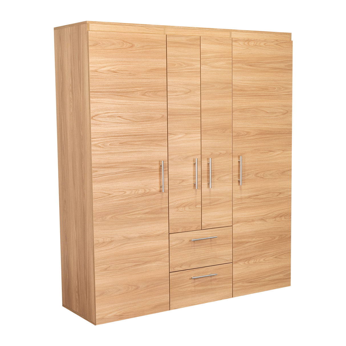 Closet Bariloche Eco Fresno Europeo y Wengue 150.3x177.9cm Con Dos Cajones y Cuatro Puertas - CLOSETS | Bylmo