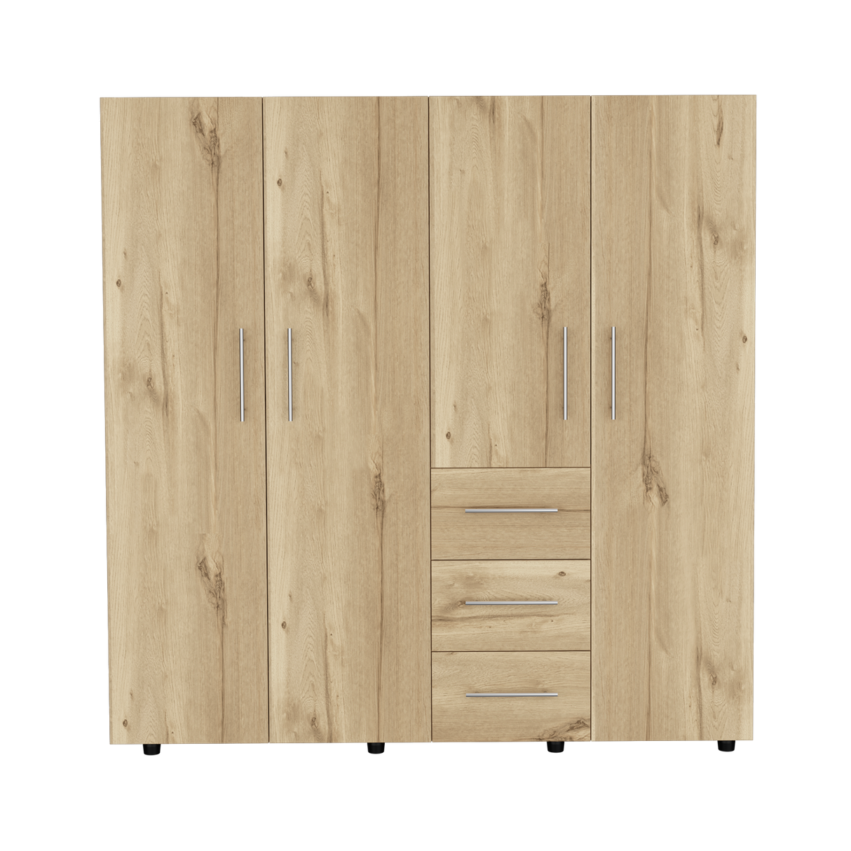 Closet Harlem Eco Duna y Blanco 181x184cm Con Tres Cajones y Cuatro Puertas - CLOSETS | Bylmo
