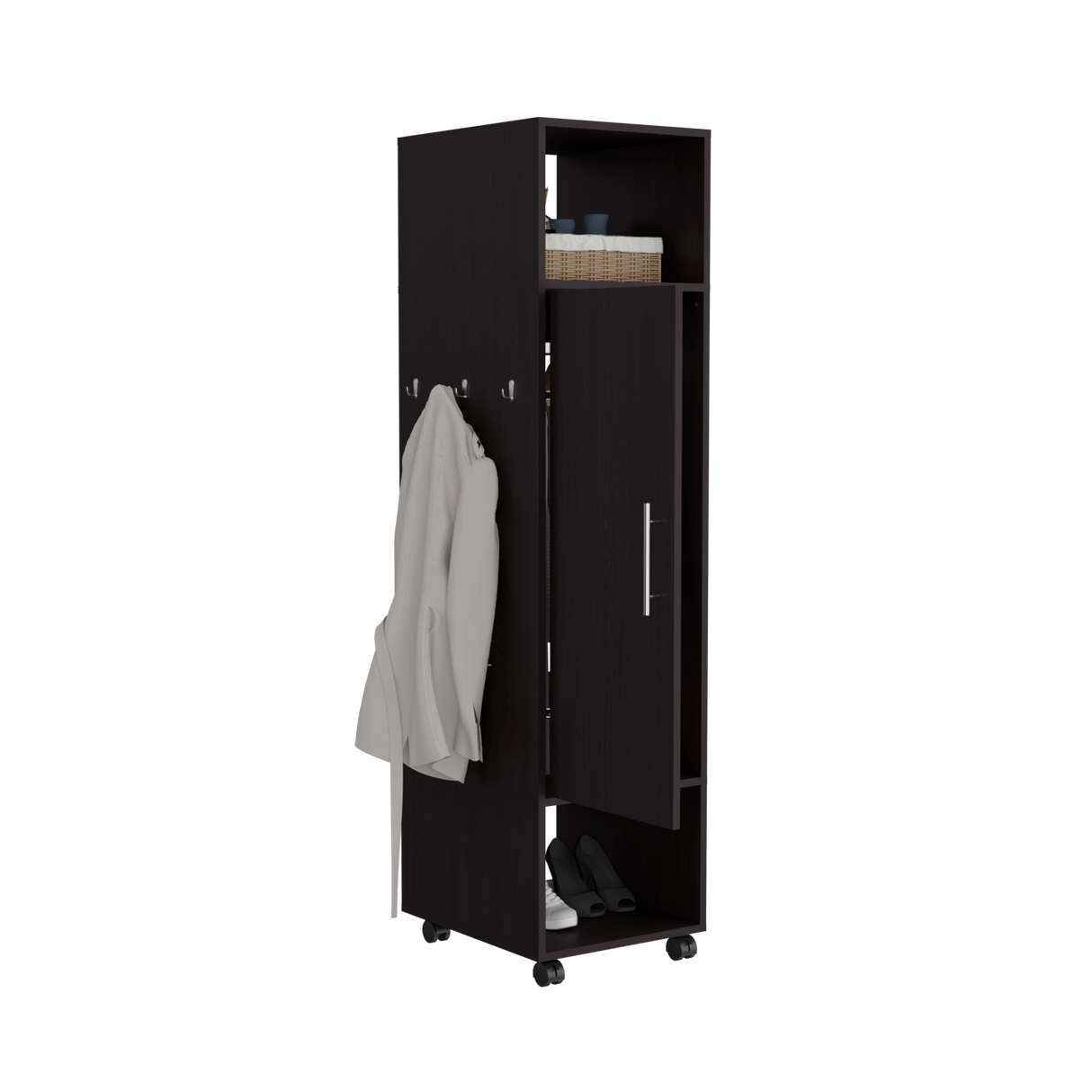 Closet Custer Wengue 40x160cm Sin Cajones Una Puerta y Espejo - CLOSETS | Bylmo