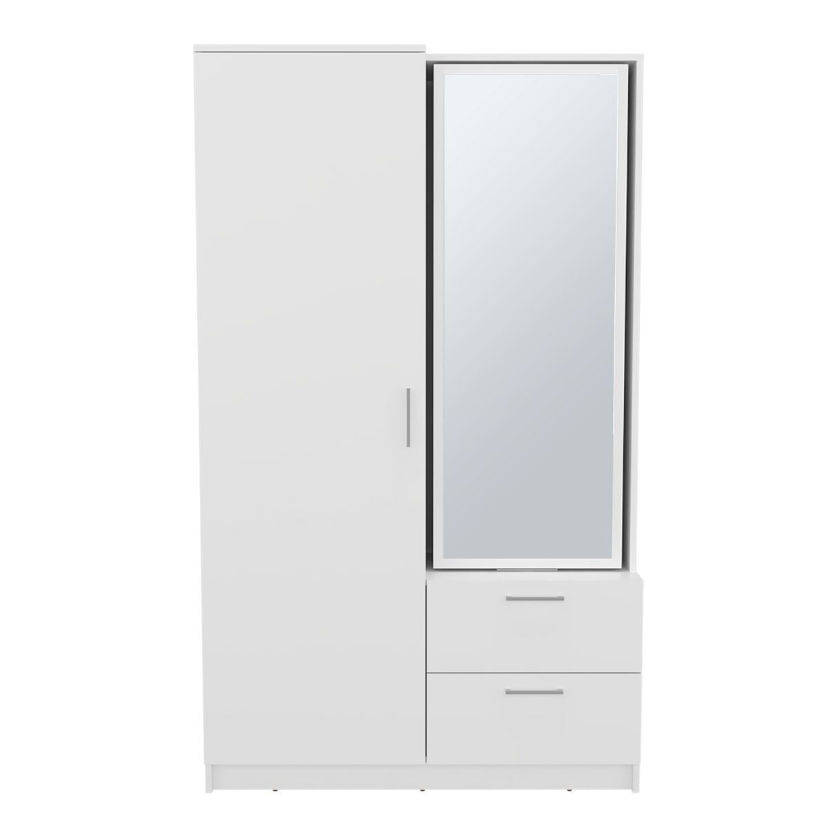 Closet Seville Blanco 106.6x180cm Con Dos Cajones Dos Puertas y Espejo - CLOSETS | Bylmo