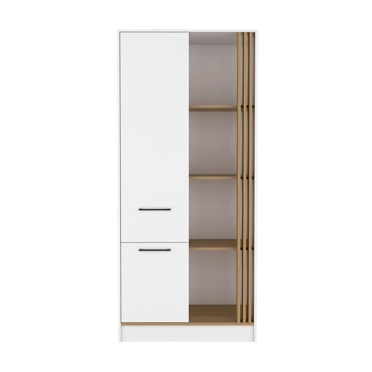Closet Vance Blanco y Fresno Europeo 80x180cm Con Un Cajón y Una Puerta - CLOSETS | Bylmo
