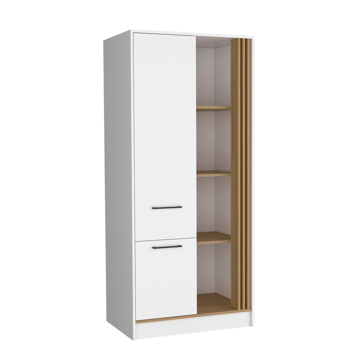 Closet Vance Blanco y Fresno Europeo 80x180cm Con Un Cajón y Una Puerta - CLOSETS | Bylmo