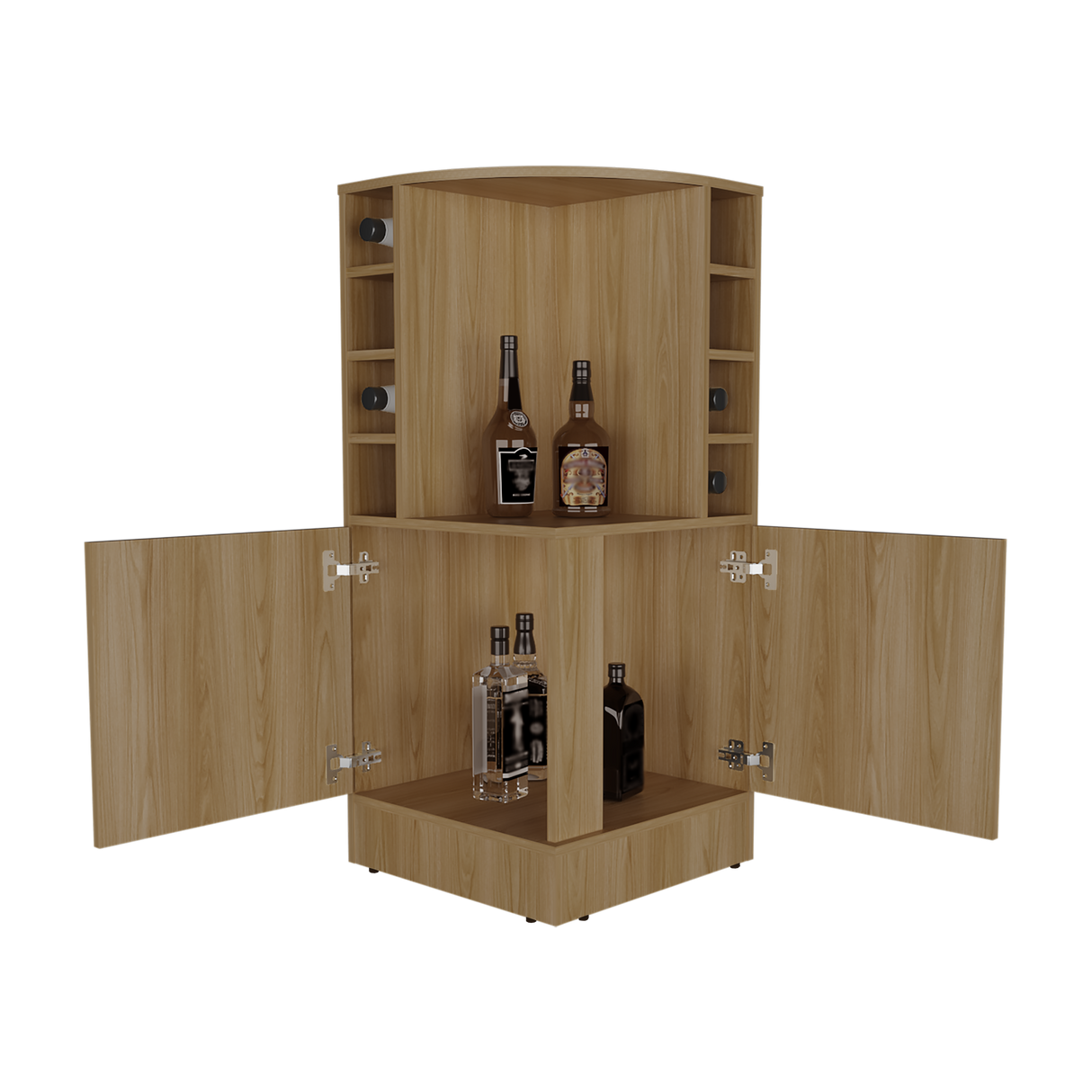 Bar Esquinero Jakes Fresno 46.9x108cm Con Ocho Portabotellas - BARES | Bylmo