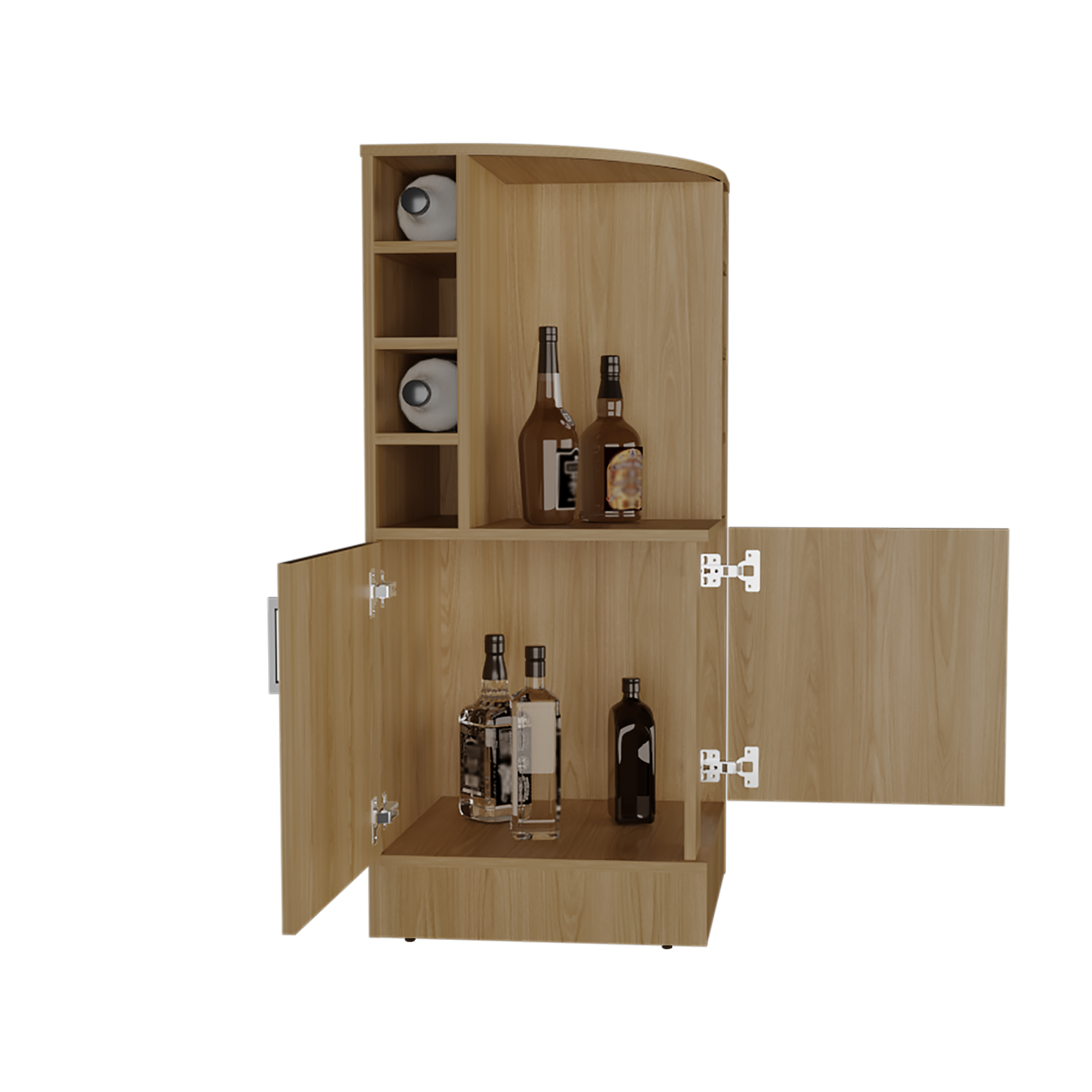 Bar Esquinero Jakes Fresno 46.9x108cm Con Ocho Portabotellas - BARES | Bylmo