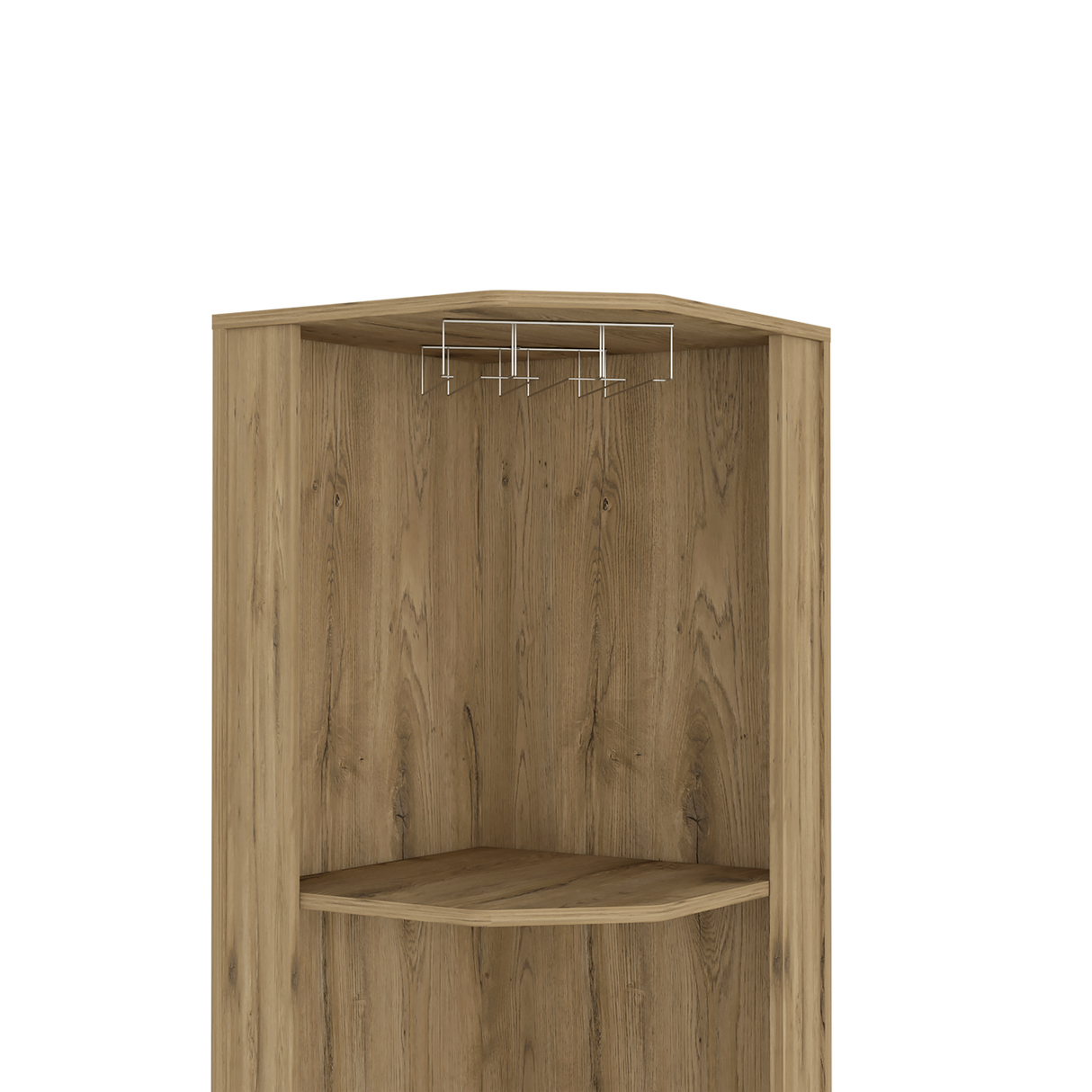 Bar Esquinero Shanghai Macadamia 45x180cm Con Cinco Portabotellas - BARES | Bylmo