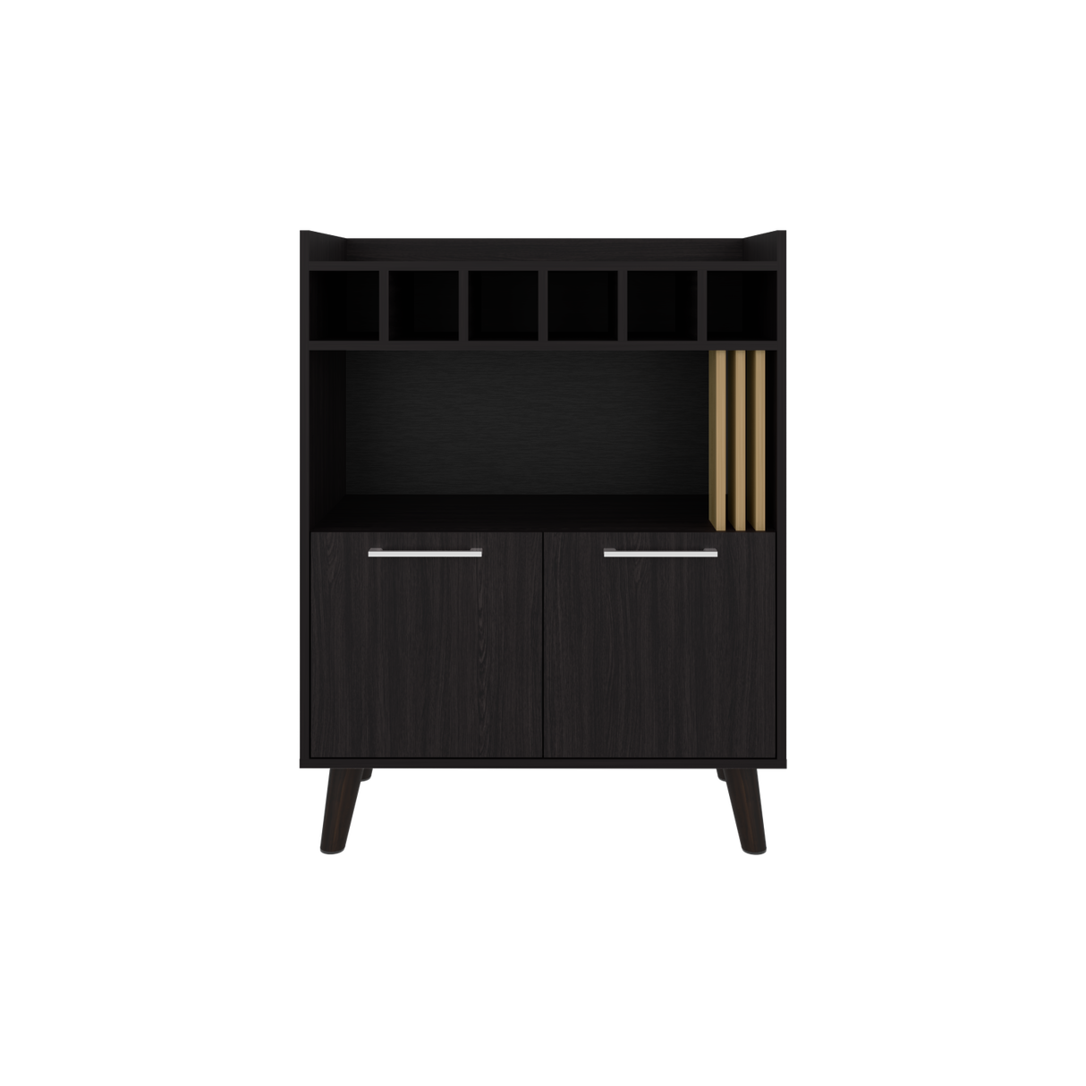 Bar Vance Wengue y Fresno Europeo 78.4x101.6cm Con Seis Portabotellas - BARES | Bylmo