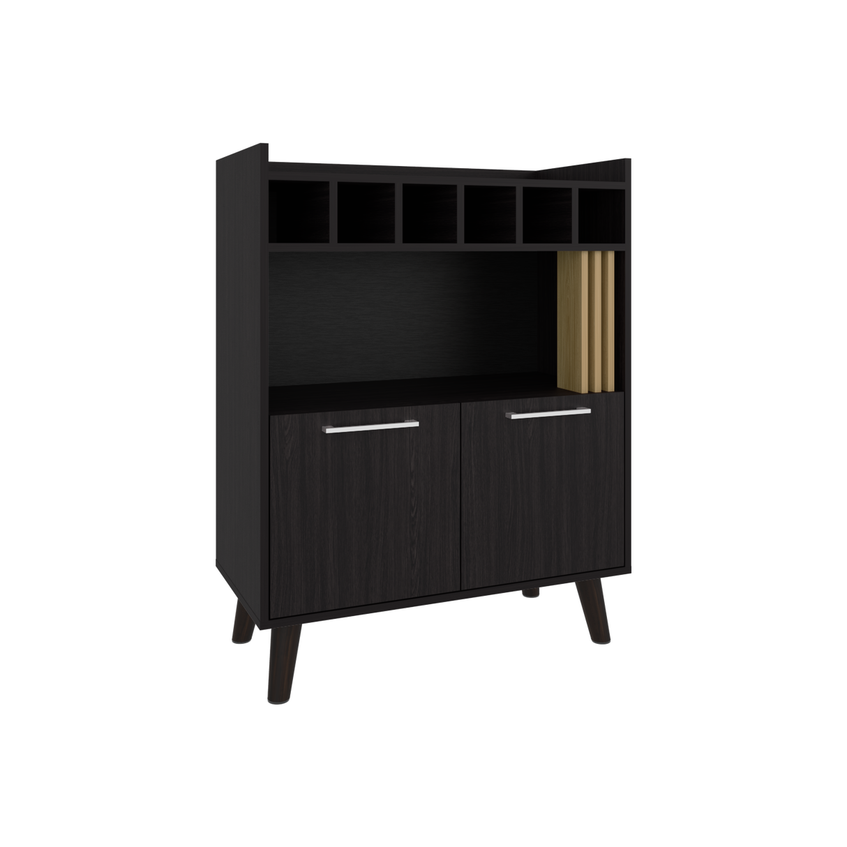 Bar Vance Wengue y Fresno Europeo 78.4x101.6cm Con Seis Portabotellas - BARES | Bylmo