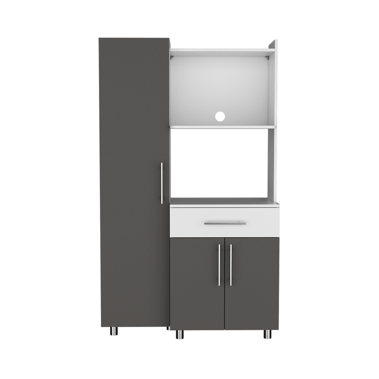 Alacena Pantress Plomo y Blanco 98x165cm Con Tres Puertas - ALACENAS Y MUEBLES MICROONDAS | Bylmo