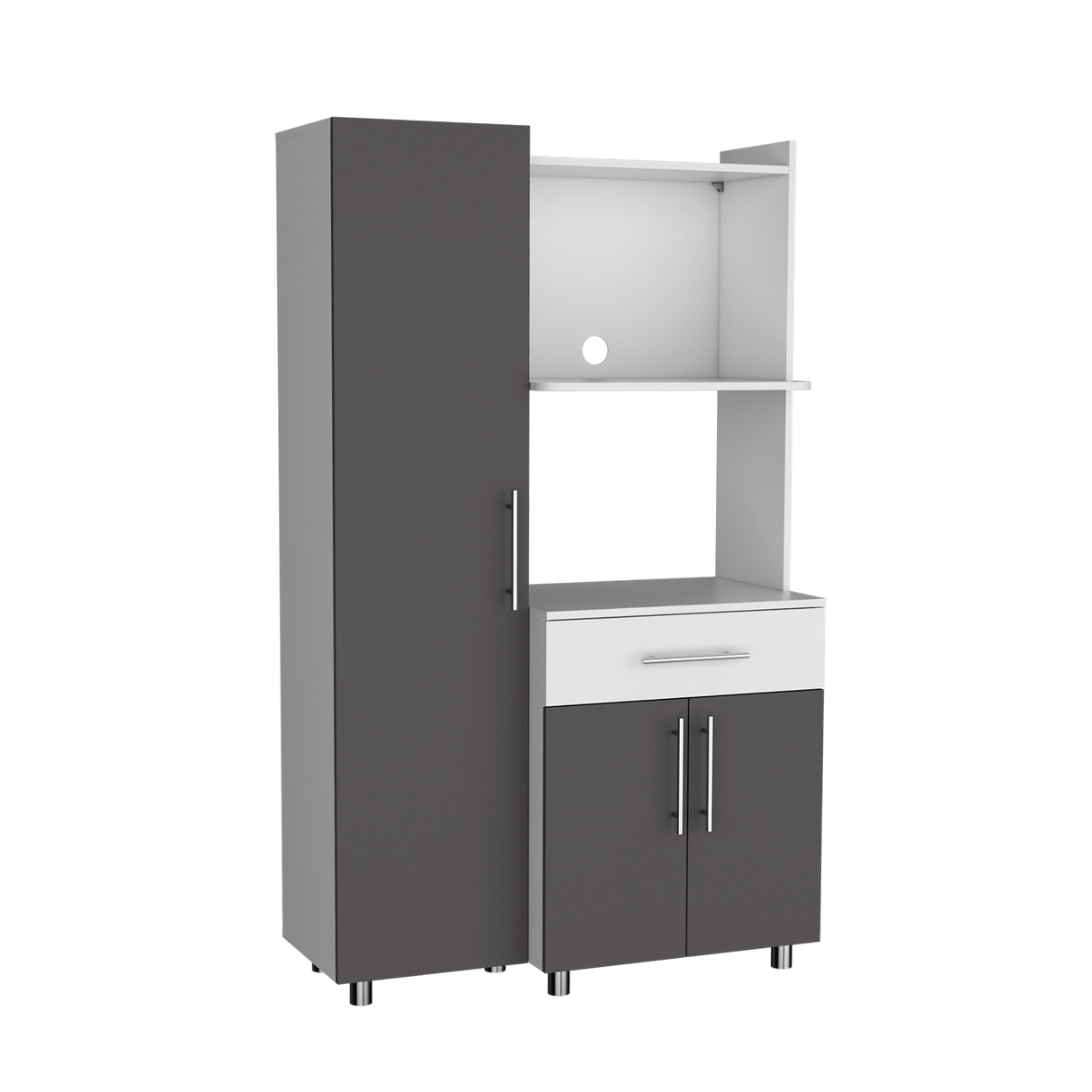 Alacena Pantress Plomo y Blanco 98x165cm Con Tres Puertas - ALACENAS Y MUEBLES MICROONDAS | Bylmo