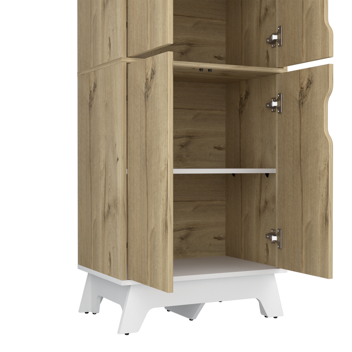 Alacena Bi color Duna y Blanco 60x150.7cm Con Cuatro Puertas - ALACENAS Y MUEBLES MICROONDAS | Bylmo