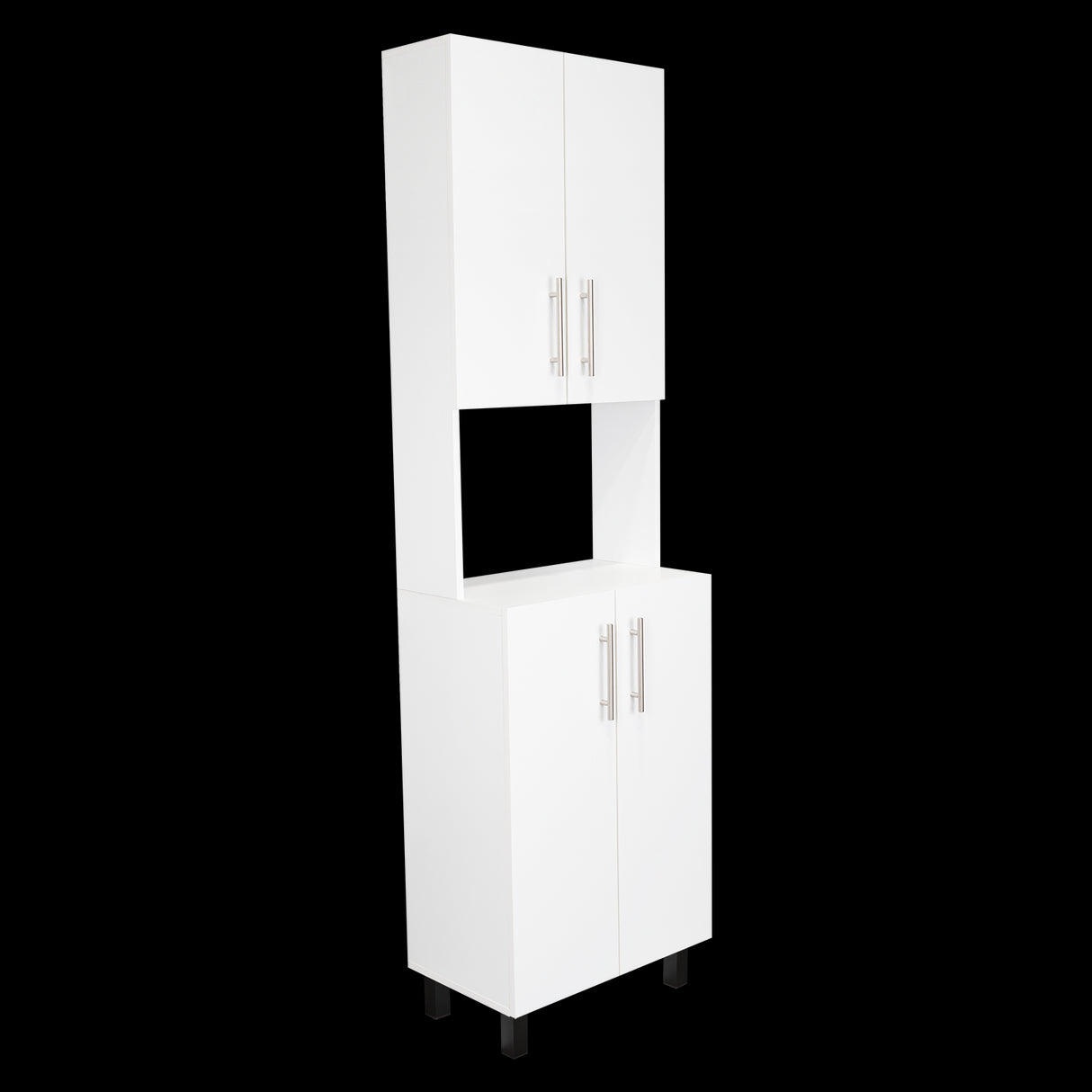 Alacena Linden Blanco 56.3x195cm Con Cuatro Puertas - ALACENAS Y MUEBLES MICROONDAS | Bylmo