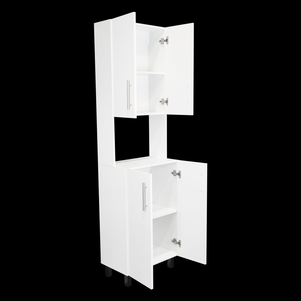 Alacena Linden Blanco 56.3x195cm Con Cuatro Puertas - ALACENAS Y MUEBLES MICROONDAS | Bylmo
