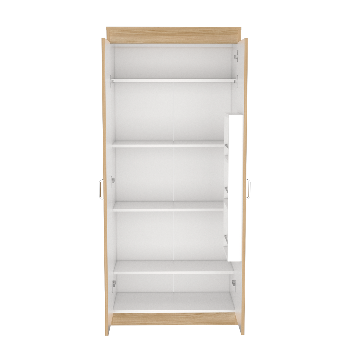 Alacena Varese Fresno Europeo y Blanco 70x160.75cm Con Dos Puertas - ALACENAS Y MUEBLES MICROONDAS | Bylmo