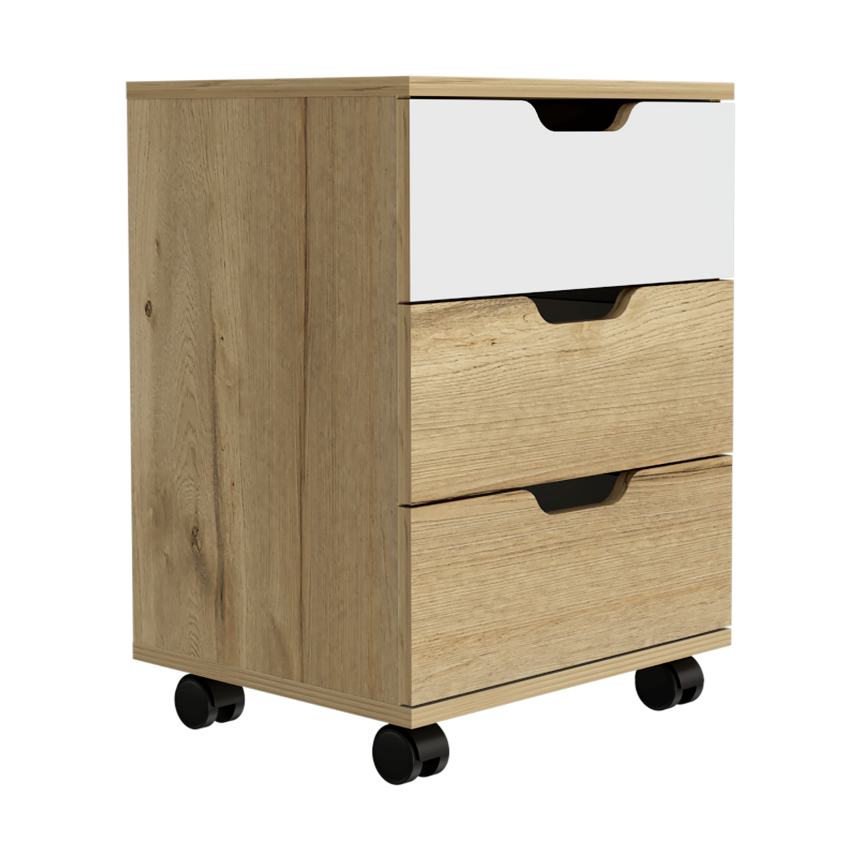 Archivador Vilna Duna y Blanco 40x56cm Con Ruedas y Tres Cajones - ARCHIVADORES | Bylmo