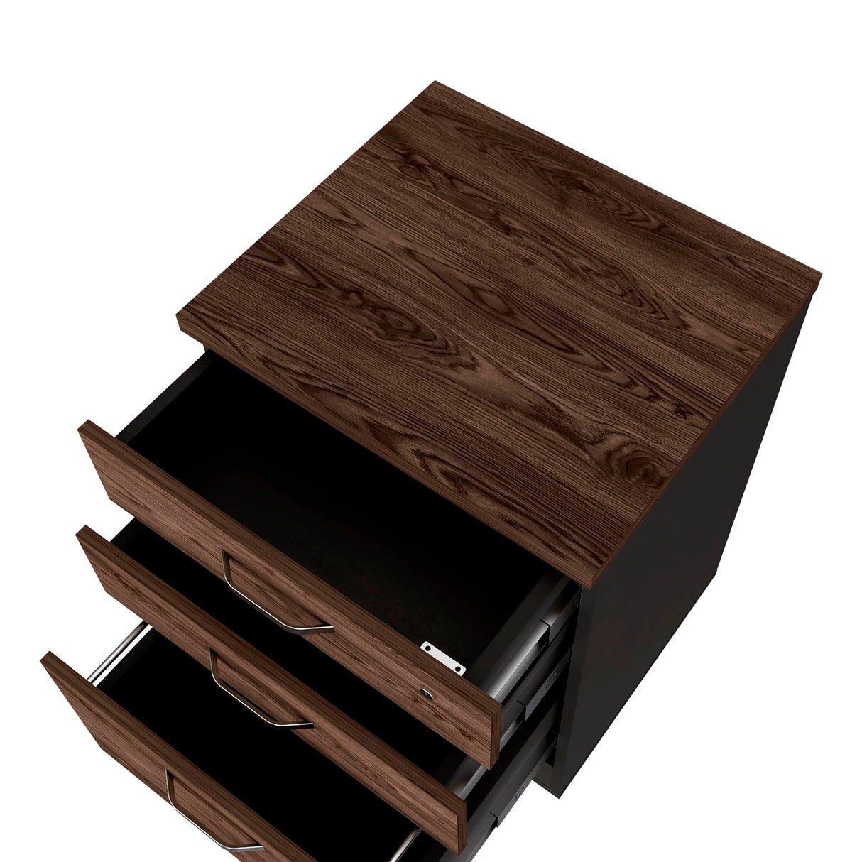 Archivador Home Office Coñac y Wengue 49.1x71.6cm Con Ruedas y Tres Cajones - ARCHIVADORES | Bylmo