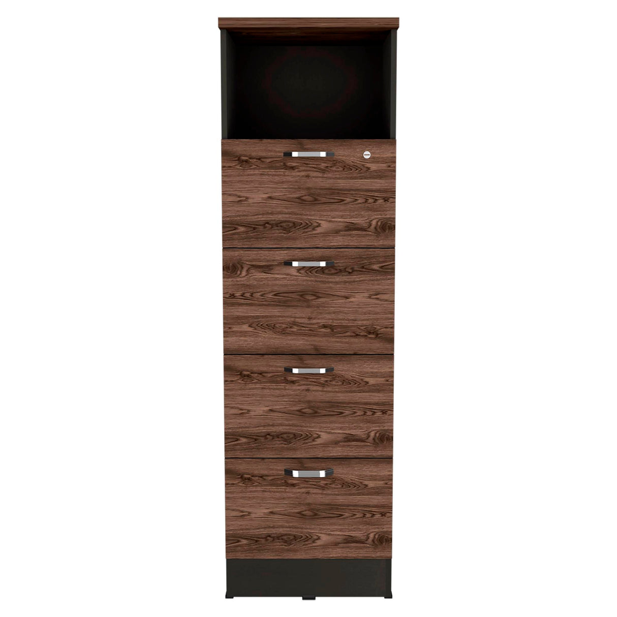 Archivador Home Office Coñac y Wengue 47.5x161.6cm Con Cuatro Cajones y Repisa - ARCHIVADORES | Bylmo