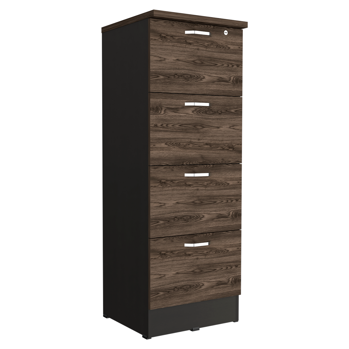 Archivador Home Office Coñac y Wengue 47.5x132.2cm Con Cuatro Cajonres - ARCHIVADORES | Bylmo