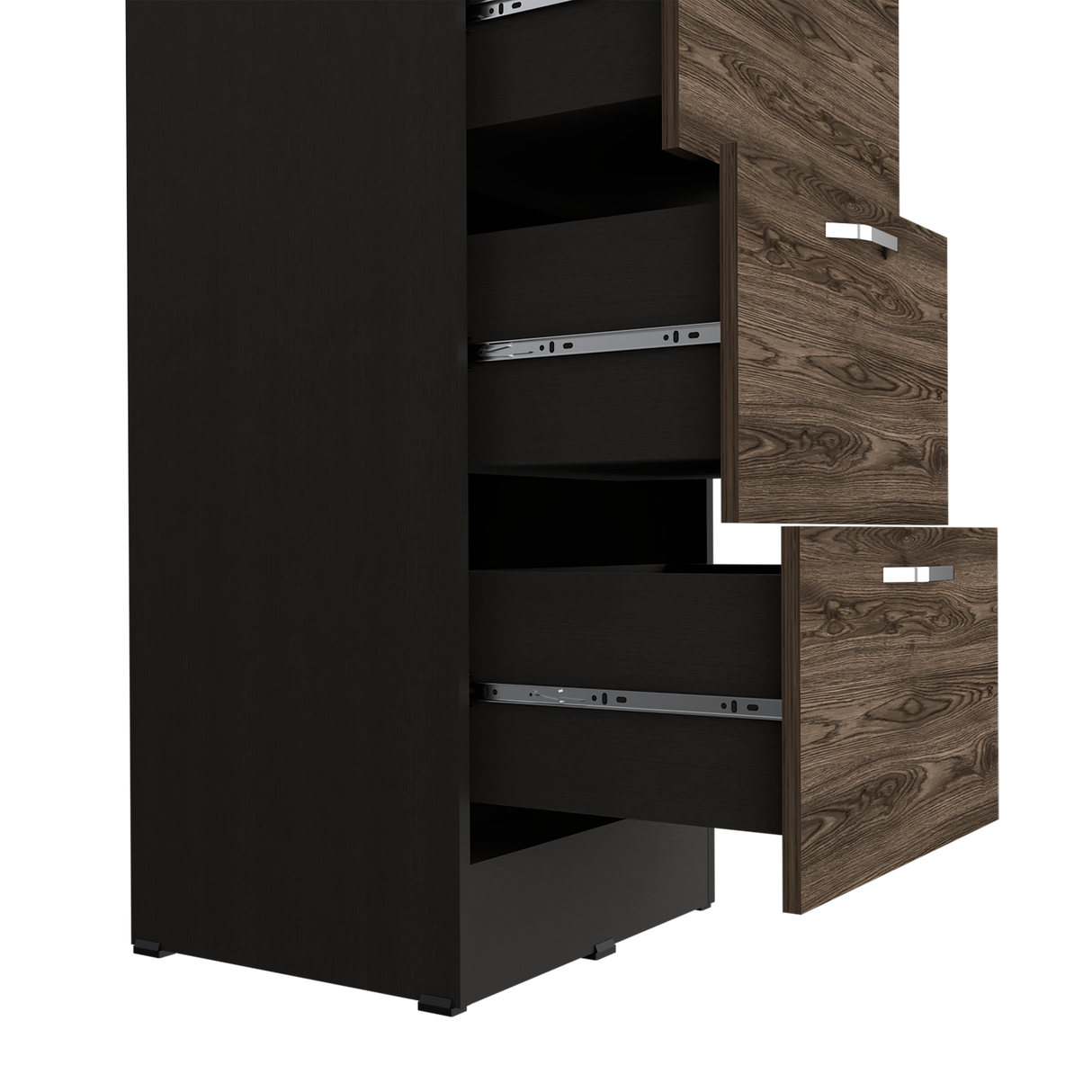 Archivador Home Office Coñac y Wengue 47.5x132.2cm Con Cuatro Cajonres - ARCHIVADORES | Bylmo