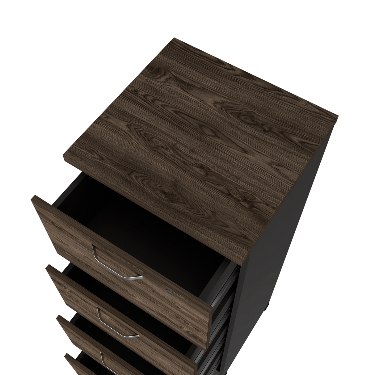 Archivador Home Office Coñac y Wengue 47.5x132.2cm Con Cuatro Cajonres - ARCHIVADORES | Bylmo