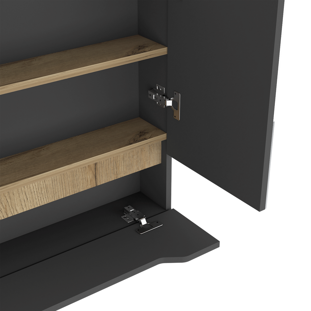 Gabinete de Baño Rectangular Laurent Plomo y Duna 60x62cm Con Espejo y Dos Entrepaños - GABINETES DE BANHO | Bylmo