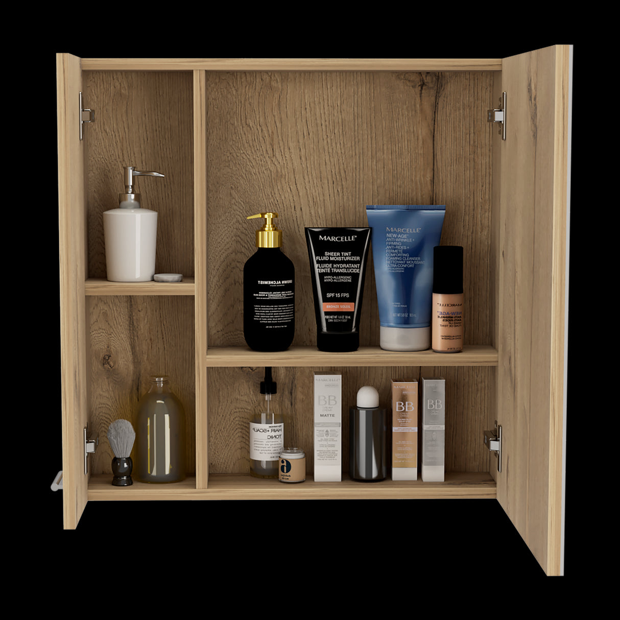 Gabinete de Baño Rectangular Sines Duna 60x60cm Con Espejo y Dos Entrepaños - GABINETES DE BANHO | Bylmo