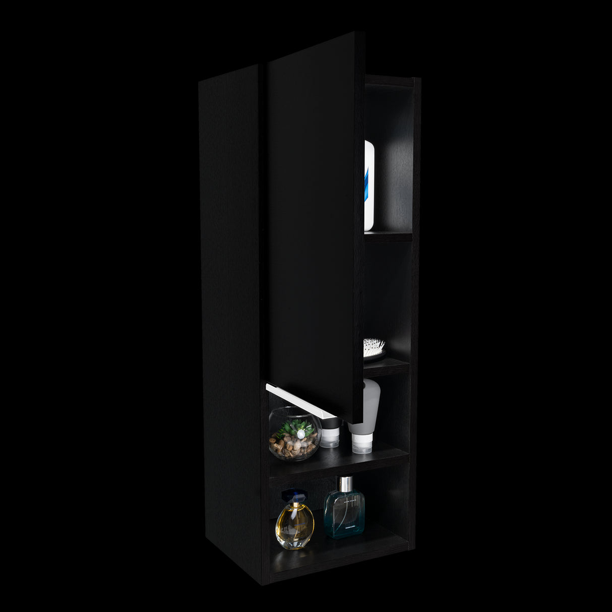 Gabinete de Baño Rectangular Mila Wengue 30x81.7cm Con Tres Entrepaños - GABINETES DE BANHO | Bylmo