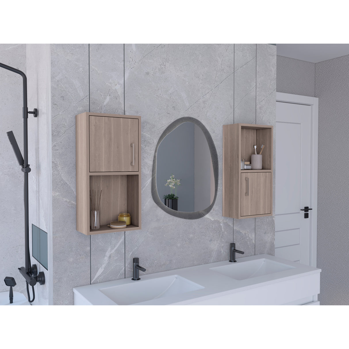 Set x 2 Gabinetes de Baño Rectangular Bath Bardolino 30x60.1cm Con Dos Entrepaños - GABINETES DE BANHO | Bylmo