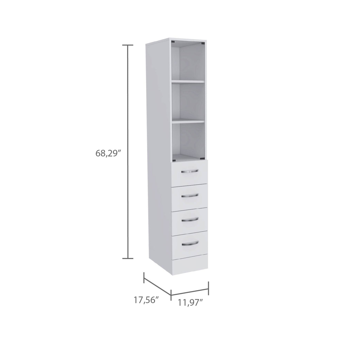 Torre de Baño Vanguard Blanco 30.4x173.45cm Con Patas - MUEBLES DE ASEO Y ROPAS | Bylmo