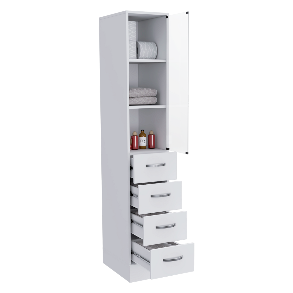 Torre de Baño Vanguard Blanco 30.4x173.45cm Con Patas - MUEBLES DE ASEO Y ROPAS | Bylmo