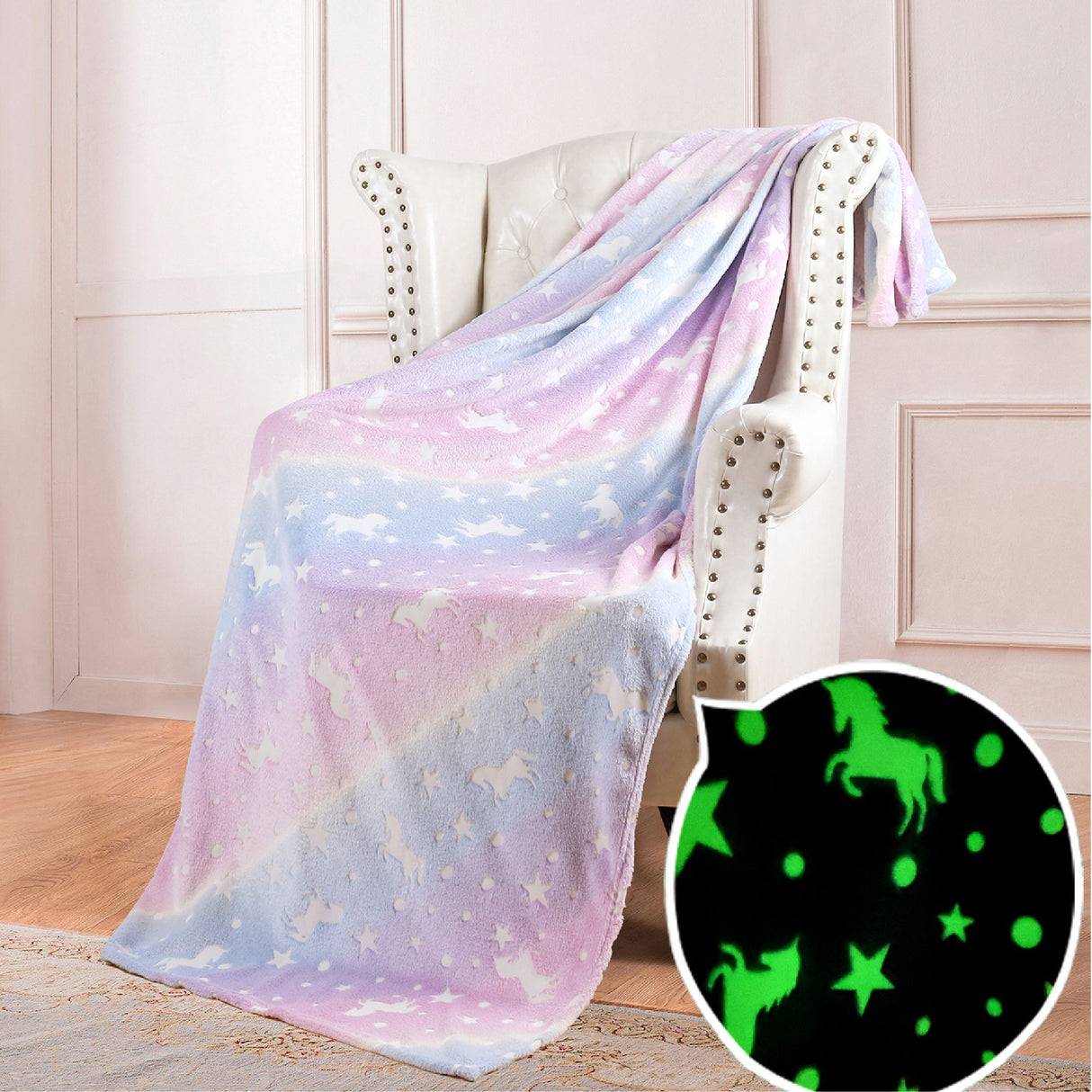 Cobija Shining Mágica Unicornio Arcoiris 150x200cm Muy Suave y Ligera - COBIJAS Y MANTAS | Bylmo
