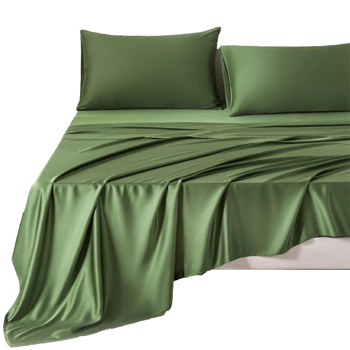 Sabana Bamboo Verde Oliva 110x160cm Fondo Entero de 400 Hilos - SABANAS | Bylmo