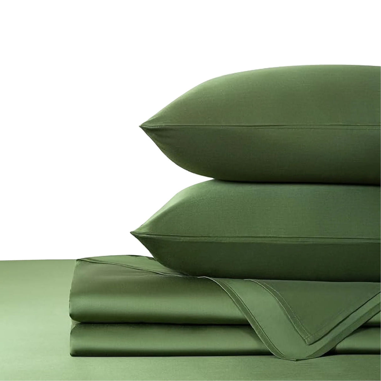 Sabana Bamboo Verde Oliva 180x200cm Fondo Entero de 400 Hilos - SABANAS | Bylmo