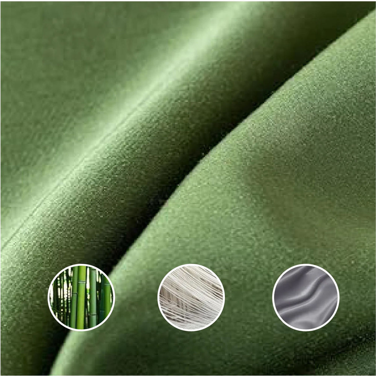 Sabana Bamboo Verde Oliva 160x200cm Fondo Entero de 400 Hilos - SABANAS | Bylmo