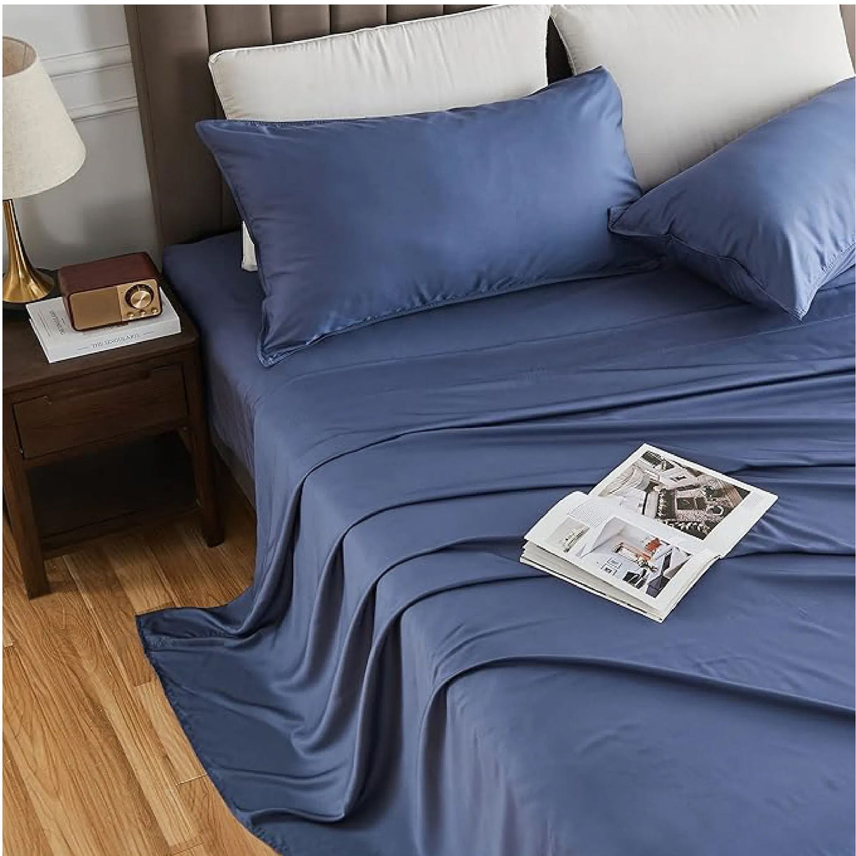 Sabana Bamboo Azul 110x160cm Fondo Entero de 230 Hilos - SABANAS | Bylmo