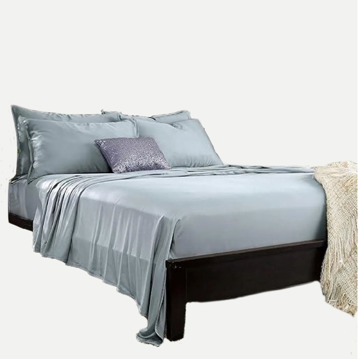 Sabana Bamboo Gris Claro 180x200cm Fondo Entero de 230 Hilos - SABANAS | Bylmo