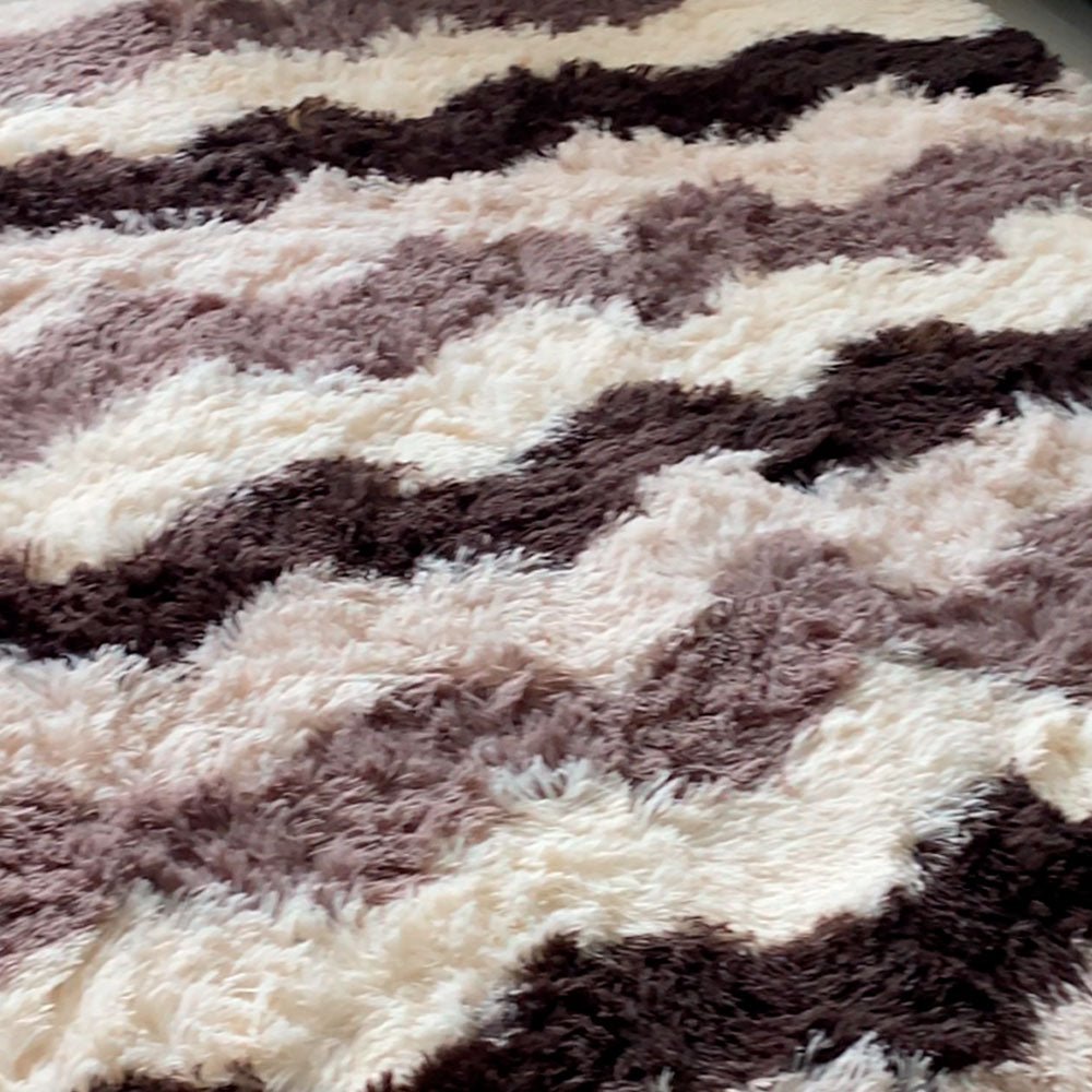 Tapete de Sala Terciopelo Rayada Negro y Gris 100x150cm Fondo Entero - TAPETES Y ALFOMBRAS | Bylmo