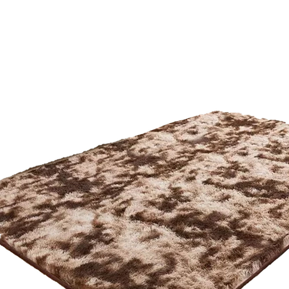 Tapete de Sala Terciopelo Cafe y Blanco 100x150cm Fondo Entero - TAPETES Y ALFOMBRAS | Bylmo