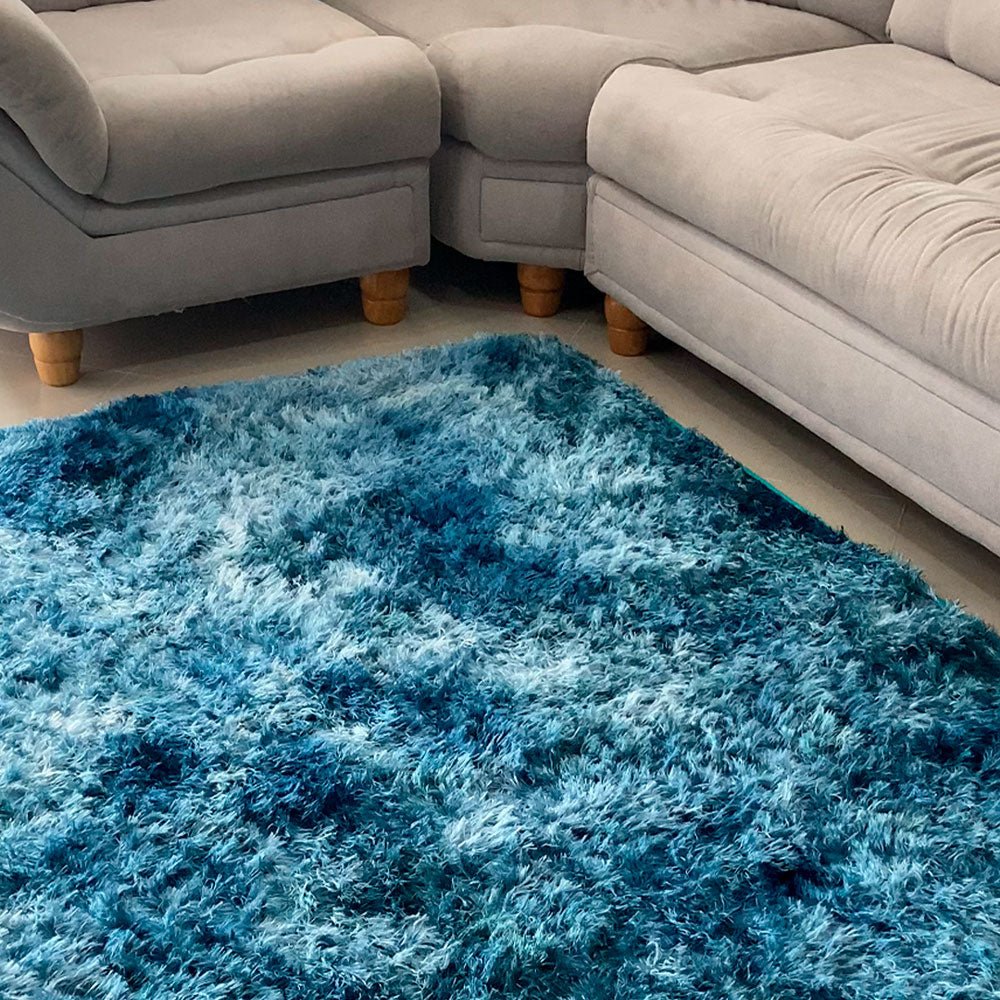 Tapete de Sala Terciopelo Azul Aguamarina 200x150cm Fondo Entero - TAPETES Y ALFOMBRAS | Bylmo