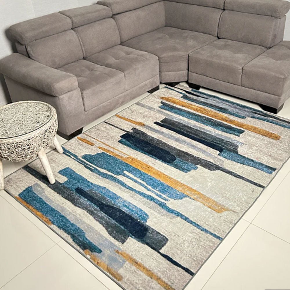 Tapete de Sala Persa Dorado 200x150cm de Figuras Geometricas - TAPETES Y ALFOMBRAS | Bylmo