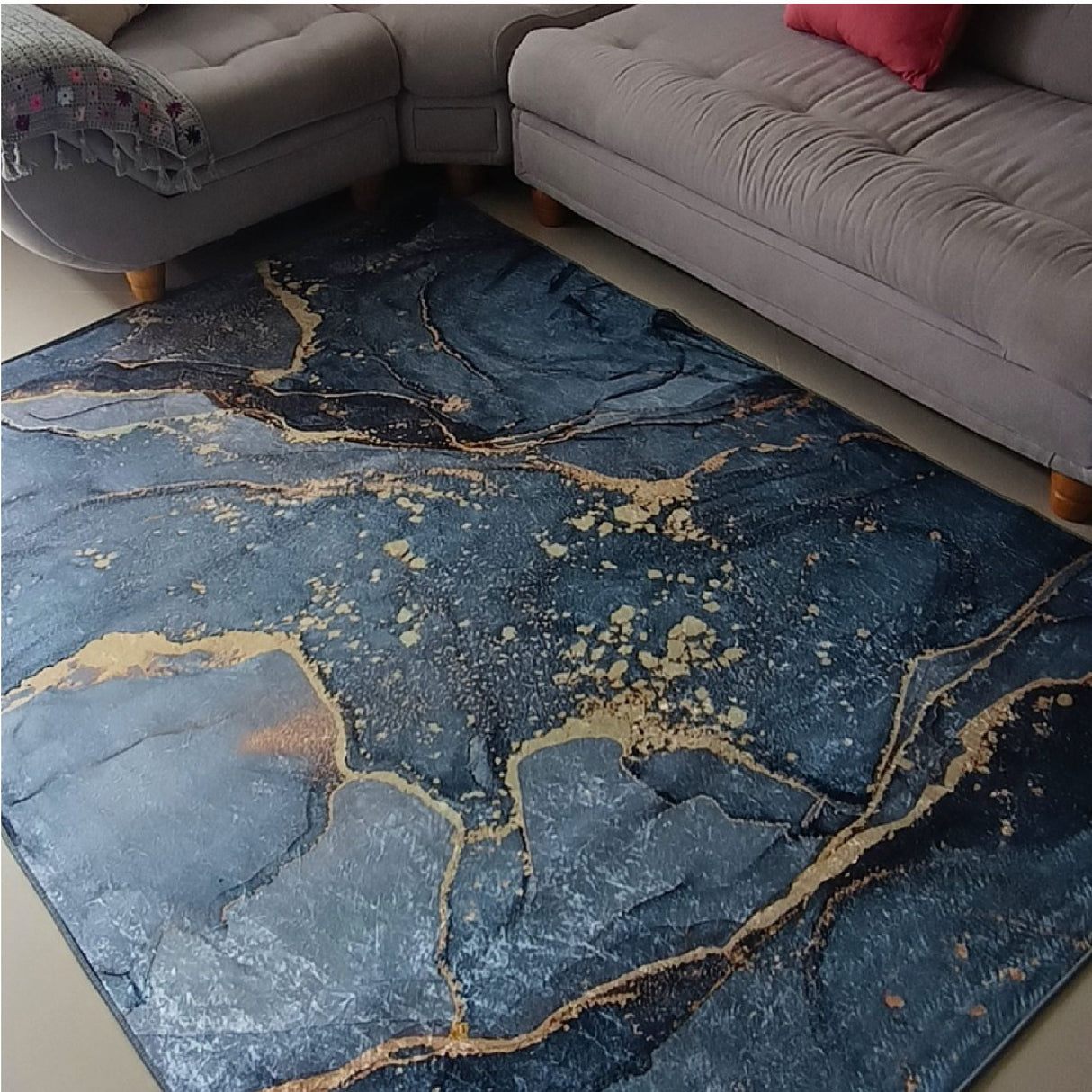 Tapete de Sala Persa Dorado y Gris 100x150cm de Figuras - TAPETES Y ALFOMBRAS | Bylmo