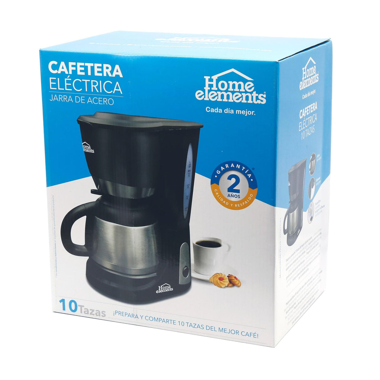 Cafetera Eléctrica Negro y Plateado 19x30cm Con Sistema Antigoteo Para 10 Tazas - CAFETERAS ELECTRICAS | Bylmo