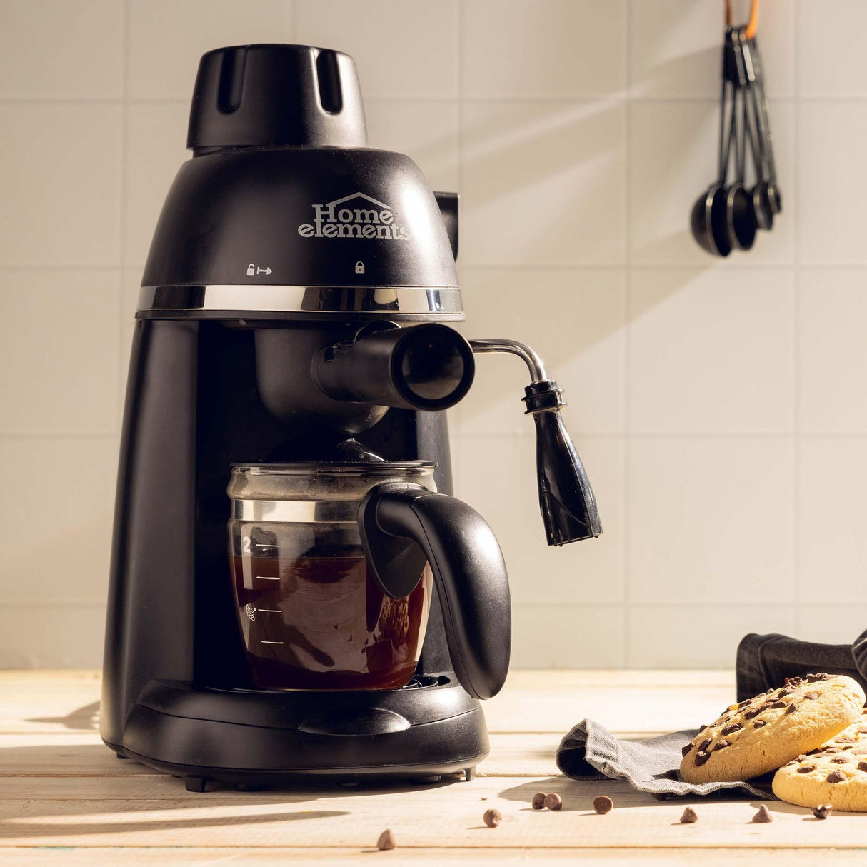 Cafetera Eléctrica Espresso Negro 20x30cm Con Sistema Antigoteo y Boquilla de Vapor Para 2 Tazas - CAFETERAS ELECTRICAS | Bylmo
