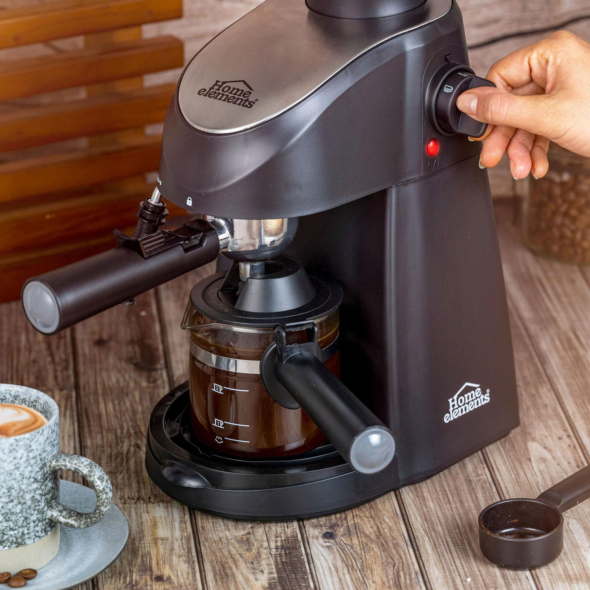 Cafetera Eléctrica Espresso Negro y Plateado 19x16.5cm Con Sistema Antigoteo y Boquilla de Vapor Para 2 Tazas - CAFETERAS ELECTRICAS | Bylmo