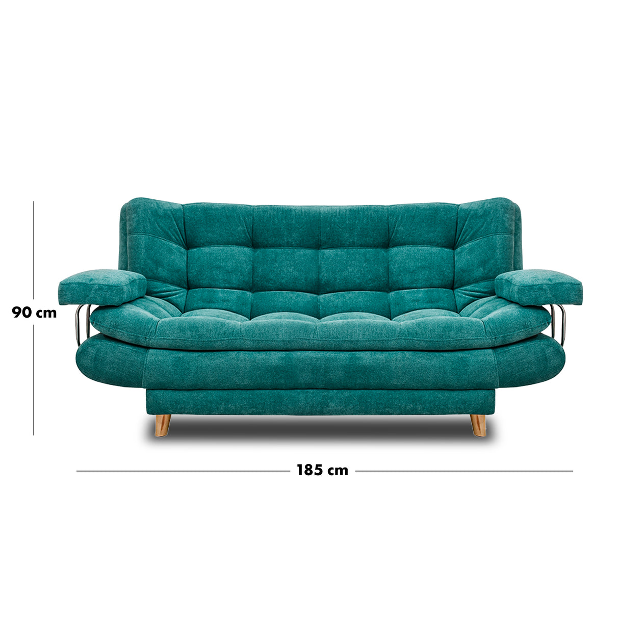 Sofacama Damasco Turquesa 185x40cm De Cuatro Puestos Reclinable - SOFAS Y POLTRONAS | Bylmo
