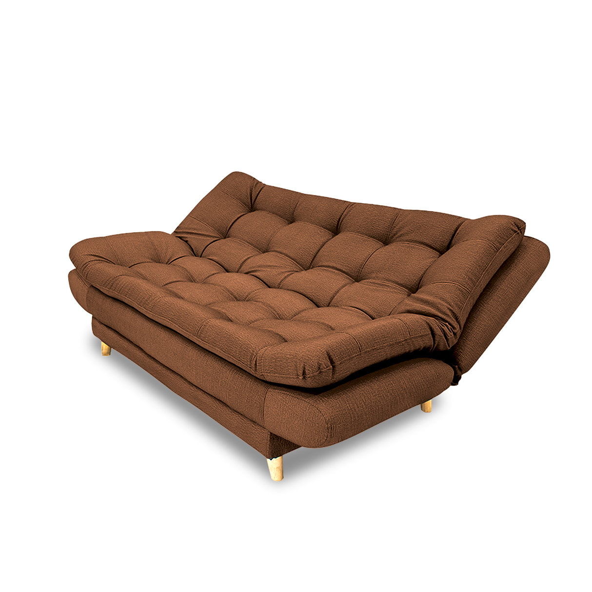 Sofacama Damasco Cafe Oscuro 185x40cm De Cuatro Puestos Reclinable Con 2 Cojines Decorativos - SOFAS Y POLTRONAS | Bylmo