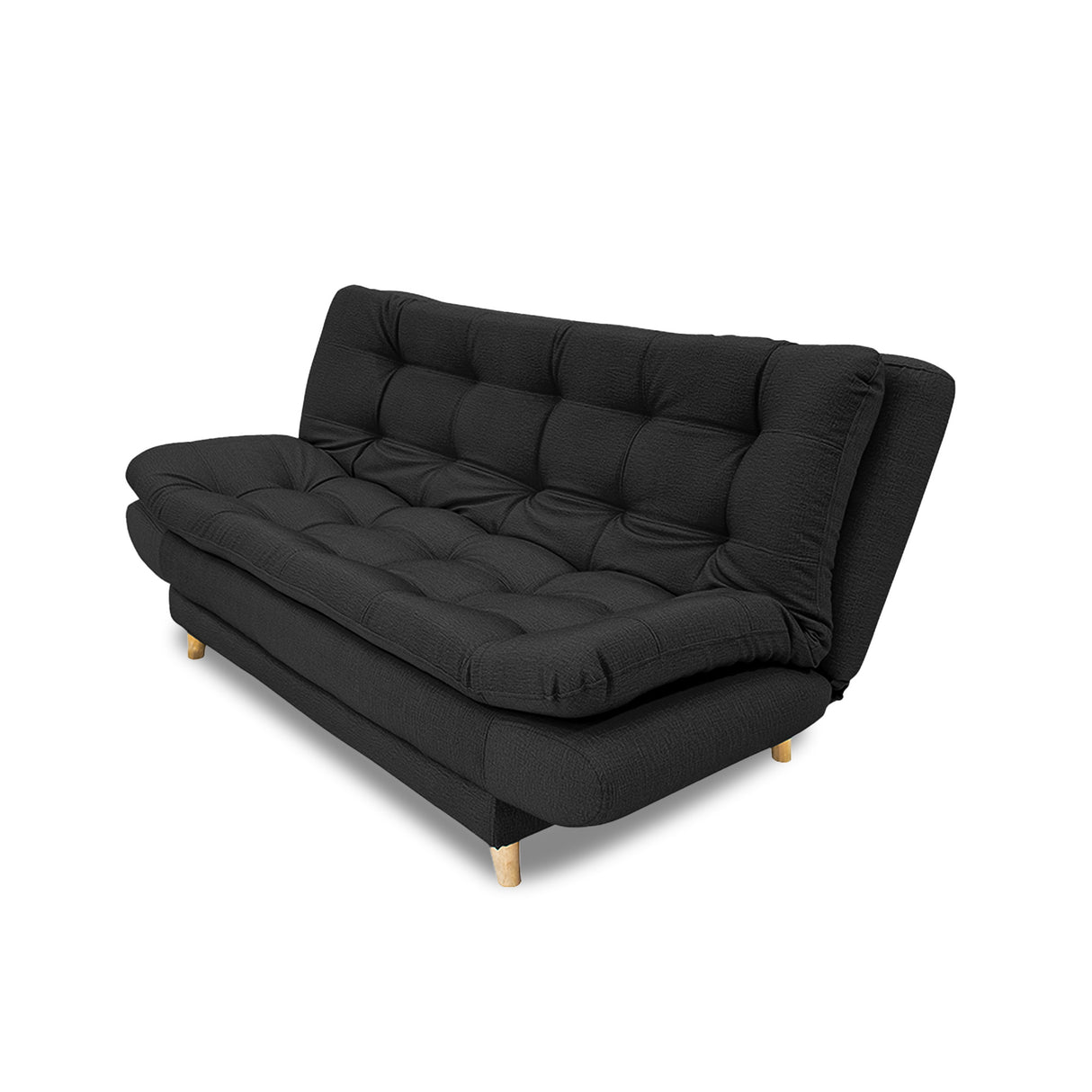 Sofacama Damasco Negro 185x40cm De Cuatro Puestos Reclinable Con 2 Cojines Decorativos - SOFAS Y POLTRONAS | Bylmo
