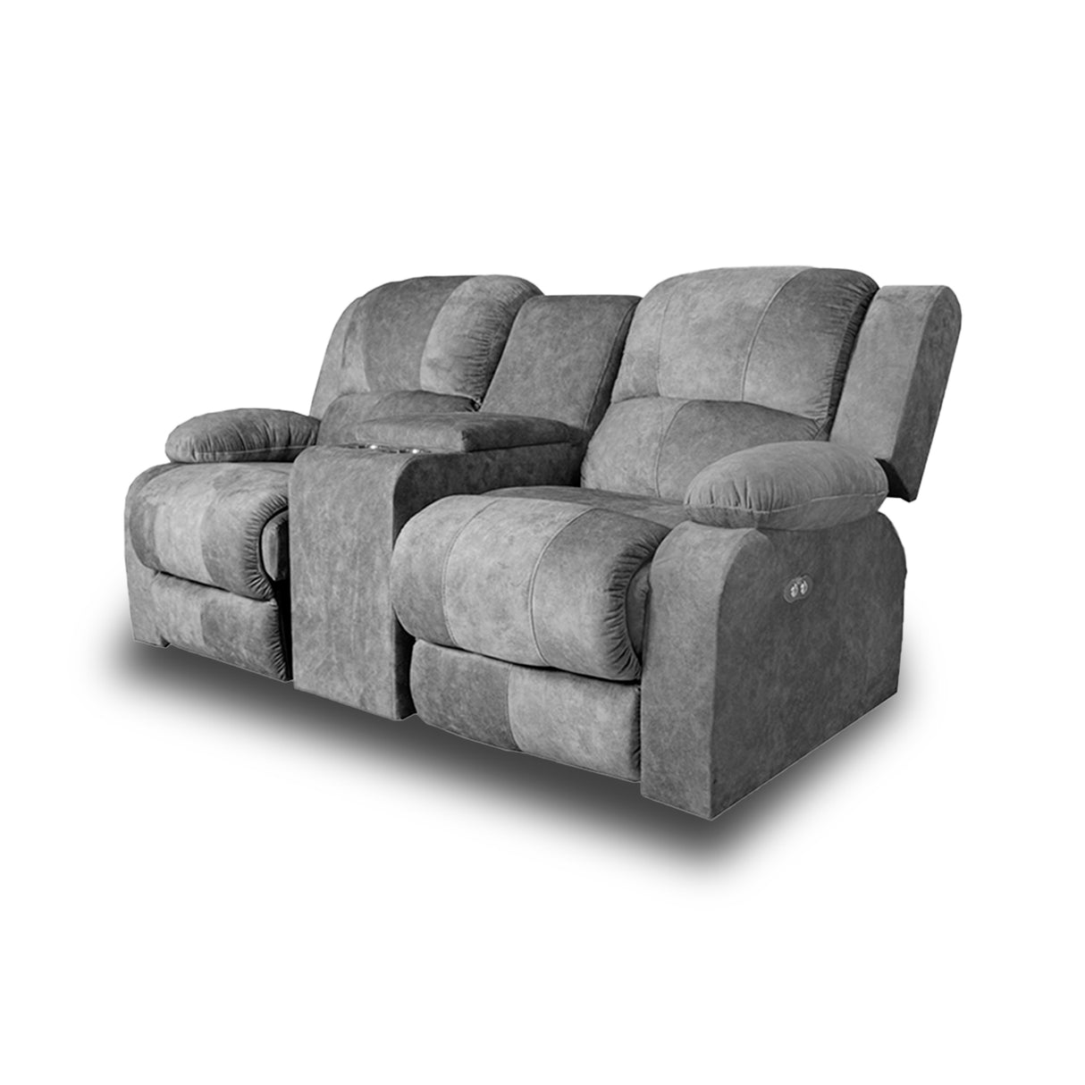 Silla Poltrona Gris 200x93cm De Dos Puestos Reclinable - SOFAS Y POLTRONAS | Bylmo