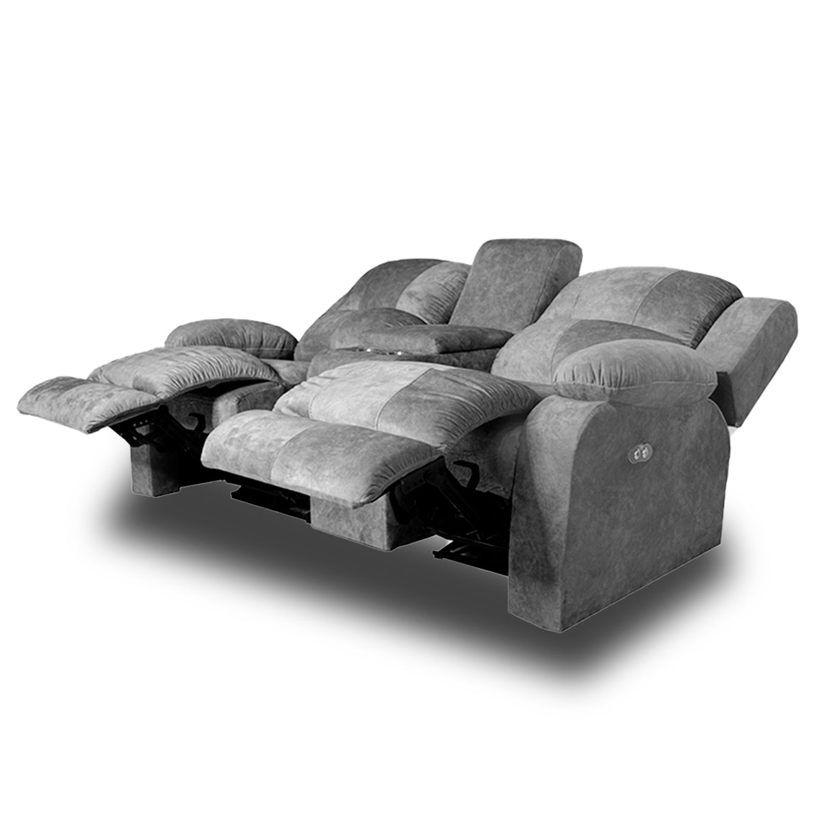 Silla Poltrona Gris 200x93cm De Dos Puestos Reclinable - SOFAS Y POLTRONAS | Bylmo