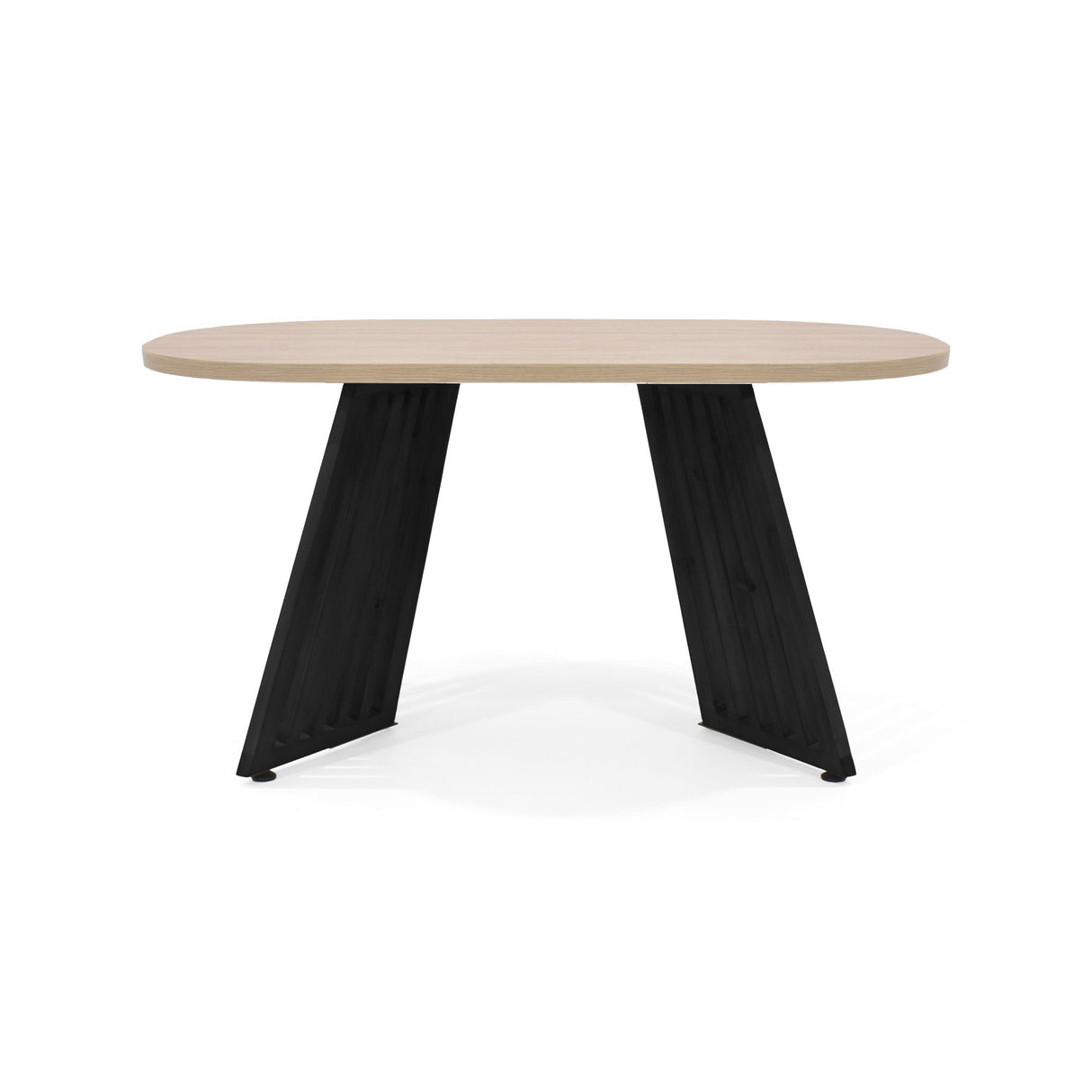 Comedor Ovalado Wisconsin Duna y Matiz Negro 150x75cm De Cuatro Puestos Sin Sillas - COMEDORES | Bylmo